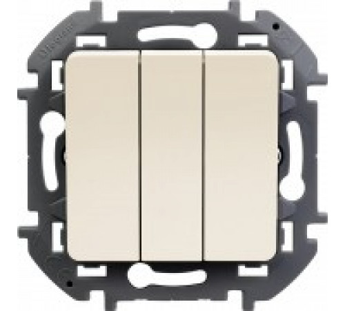 Выключатель трехклавишный 20 AX 250 В~ Legrand/IEK Inspiria, слоновая кость