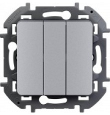 Выключатель трехклавишный 20 AX 250 В~ Legrand/IEK Inspiria, алюминий