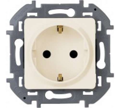 Розетка 2К+З со шторками немецкий стандарт 16 А - 250 В~ Legrand/IEK Inspiria, слоновая кость