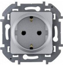 Розетка 2К+З немецкий стандарт 16 А - 250 В~ Legrand/IEK Inspiria, алюминий