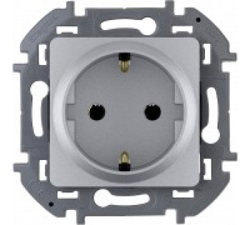 Розетка 2К+З немецкий стандарт 16 А - 250 В~ Legrand/IEK Inspiria, алюминий