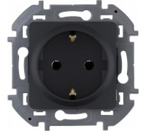 Розетка 2К+З немецкий стандарт 16 А - 250 В~ Legrand/IEK Inspiria, антрацит