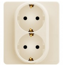 Розетка 2 x 2К+З немецкий стандарт 16 А - 250 В~ Legrand/IEK Inspiria, слоновая кость