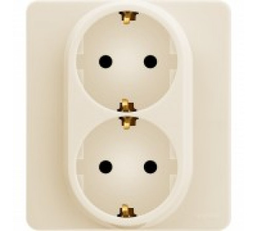 Розетка 2 x 2К+З немецкий стандарт 16 А - 250 В~ Legrand/IEK Inspiria, слоновая кость