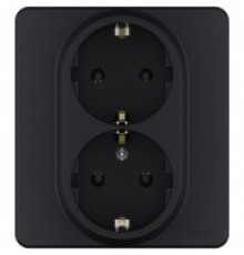 Розетка 2 x 2К+З немецкий стандарт 16 А - 250 В~ Legrand/IEK Inspiria, антрацит