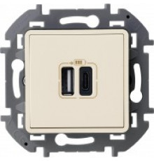 Зарядное устройство с двумя USB-разьемами A-C 240В/5В 3000мА Legrand/IEK Inspiria, слоновая кость