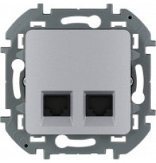 Двойная розетка RJ 45 категория 6 UTP Legrand/IEK Inspiria, алюминий