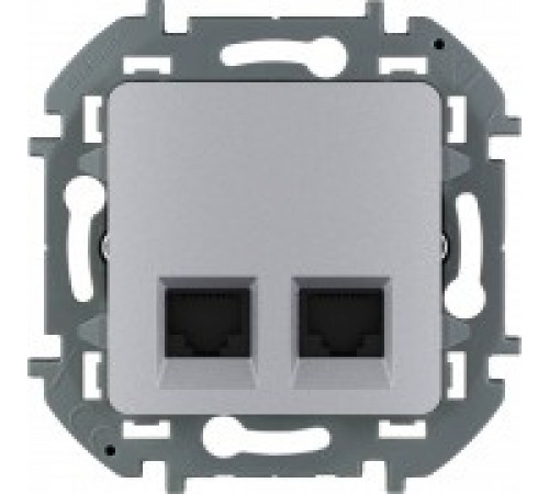 Двойная розетка RJ 45 категория 6 UTP Legrand/IEK Inspiria, алюминий