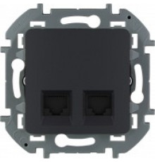 Двойная розетка RJ 45 категория 6 UTP Legrand/IEK Inspiria, антрацит