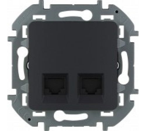 Двойная розетка RJ 45 категория 6 UTP Legrand/IEK Inspiria, антрацит