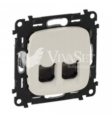 Розетка компьютерная двойная 6 кат, RJ 45, UTP Legrand Valena Allure, слоновая кость