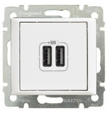 Розетка USB двойная IEK Valena, белый глянец