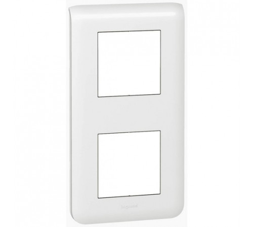Рамка вертикальная на 2 поста Legrand Mosaic, белый