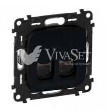 Розетка компьютерная двойная 5 кат, RJ 45, UTP , матовый Legrand Valena Allure, черный