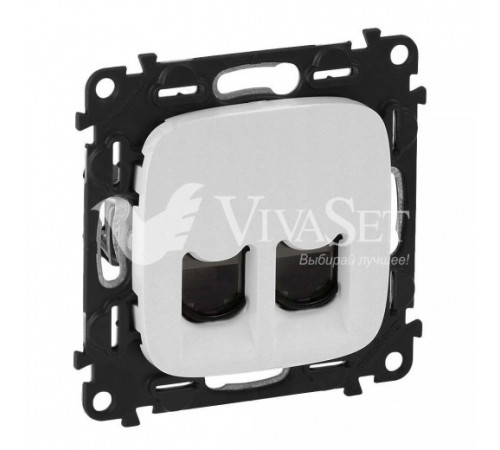 Розетка компьютерная двойная 5 кат, RJ 45, UTP Legrand Valena Allure, белый