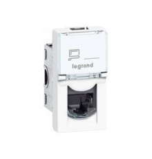 Розетка RJ45 (Кат.5e UTP) 1 модуль Legrand Mosaic, белый