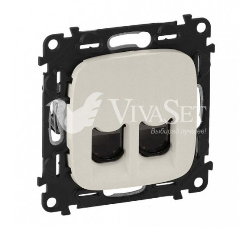 Розетка телефон RJ 11 + компьютерная 6 кат., RJ 45 UTP Legrand Valena Allure, слоновая кость