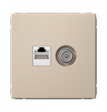 РОЗЕТКА двойная ТВ + компьютерная RJ45, кат. 5Е Systeme Electric ArtGallery, Песочный