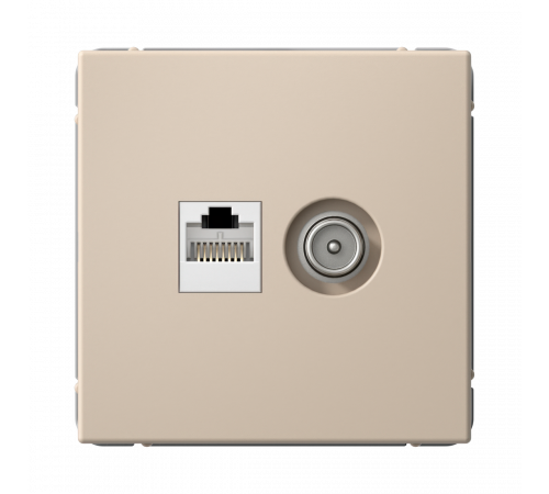 РОЗЕТКА двойная ТВ + компьютерная RJ45, кат. 5Е Systeme Electric ArtGallery, Песочный