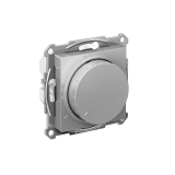 СВЕТОРЕГУЛЯТОР (диммер) поворотно-нажимной, LED, RC, 400Вт, механизм Systeme Electric AtlasDesign, Алюминий