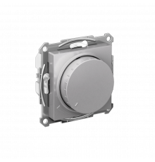 СВЕТОРЕГУЛЯТОР (диммер) поворотно-нажимной, LED, RC, 400Вт, механизм Systeme Electric AtlasDesign, Алюминий