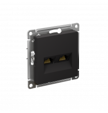 РОЗЕТКА двойная компьютерная RJ45+RJ45 кат. 5e, механизм Systeme Electric AtlasDesign, Карбон