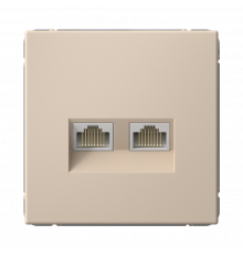 РОЗЕТКА двойная компьютерная RJ45+RJ45, кат.6А, механизм Systeme Electric ArtGallery, Песочный