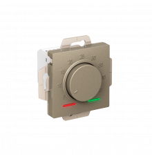 ТЕРМОСТАТ электронный для теплого пола с датчиком, 10A, механизм Systeme Electric AtlasDesign, Шампань
