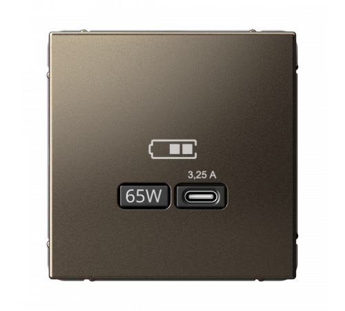 USB РОЗЕТКА тип-С 65Вт высокоскор.заряд. QC, PD, механизм Systeme Electric ArtGallery, Мокко