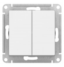 2-клавишный ВЫКЛЮЧАТЕЛЬ КНОПОЧНЫЙ, сх.5, 10А, механизм Systeme Electric AtlasDesign, Лотос