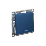 1-клавишный ВЫКЛЮЧАТЕЛЬ с подсветкой, сх.1а, 10АХ, механизм Systeme Electric AtlasDesign, Аквамарин