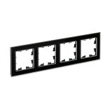 4-постовая рамка, ОРГАНИЧЕСКОЕ СТЕКЛО Systeme Electric AtlasDesign Nature, Черный