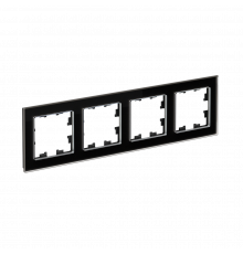 4-постовая рамка, ОРГАНИЧЕСКОЕ СТЕКЛО Systeme Electric AtlasDesign Nature, Черный