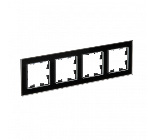 4-постовая рамка, ОРГАНИЧЕСКОЕ СТЕКЛО Systeme Electric AtlasDesign Nature, Черный