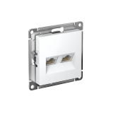РОЗЕТКА двойная компьютерная RJ45+RJ45 кат. 5e, механизм Systeme Electric AtlasDesign, Белый