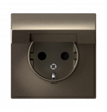 РОЗЕТКА с заземл. со шторк. с крышкой, 16А, IP20, механизм Systeme Electric ArtGallery, Мокко