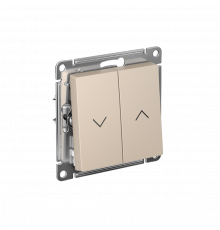 2-клавишный ВЫКЛЮЧАТЕЛЬ ДЛЯ ЖАЛЮЗИ, сх.4, 10А, механизм Systeme Electric AtlasDesign, Песочный