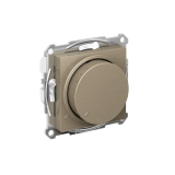 СВЕТОРЕГУЛЯТОР (диммер) поворотно-нажимной, LED, RC, 400Вт, механизм Systeme Electric AtlasDesign, Шампань