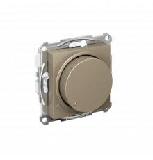 СВЕТОРЕГУЛЯТОР (диммер) поворотно-нажимной, LED, RC, 400Вт, механизм Systeme Electric AtlasDesign, Шампань