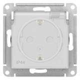 AQUA РОЗЕТКА с заземлением со шторками, с прозрач. крышкой 16А, IP44, механизм Systeme Electric AtlasDesign, Белый