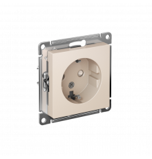 РОЗЕТКА с заземлением со шторками, 16А, механизм Systeme Electric AtlasDesign, Бежевый