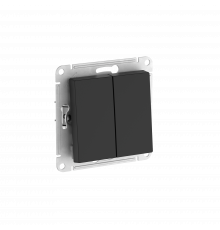 AQUA 2-клавишный ВЫКЛЮЧАТЕЛЬ, IP44, сх.5, 10АХ, мех., быстрозажим. клем Systeme Electric AtlasDesign, Карбон