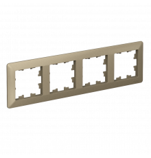4-постовая рамка, белый Systeme Electric AtlasDesign Air, шампань/дымчатый
