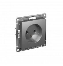 РОЗЕТКА без заземления без шторок, 16А, механизм Systeme Electric AtlasDesign, Сталь