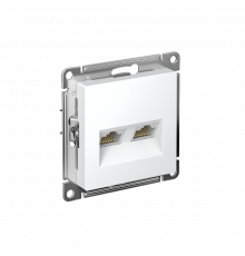 РОЗЕТКА двойная компьютерная RJ45+RJ45 кат. 5e, механизм Systeme Electric AtlasDesign, Лотос