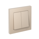 2-клавишный ВЫКЛЮЧАТЕЛЬ, сх.5, 10АХ, в сборе Systeme Electric AtlasDesign, Песочный