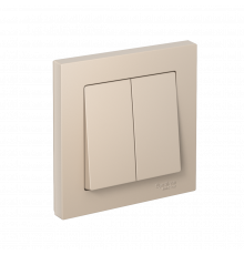 2-клавишный ВЫКЛЮЧАТЕЛЬ, сх.5, 10АХ, в сборе Systeme Electric AtlasDesign, Песочный