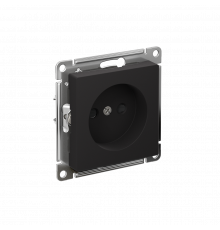 РОЗЕТКА без заземления со шторками, 16А, мех., быстрозажим. клем Systeme Electric AtlasDesign, Карбон