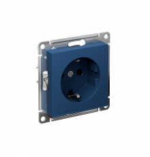 РОЗЕТКА с заземлением без шторок, 16А, мех., быстрозажим. клем Systeme Electric AtlasDesign, Аквамарин