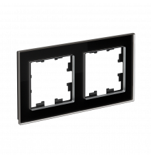 2-постовая рамка, ОРГАНИЧЕСКОЕ СТЕКЛО Systeme Electric AtlasDesign Nature, Черный
